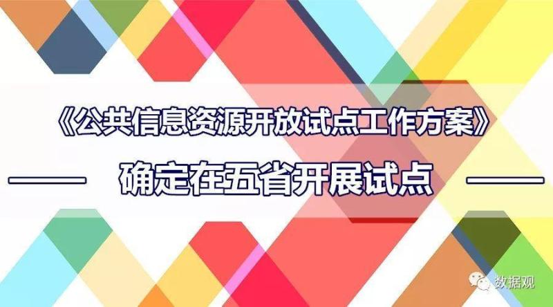 三部门在五省份联合开展公共信息资源开放试点工作（附方案全文）