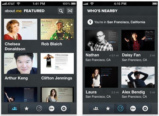 社交档案网站a<em></em>bout.me推出iOS应用，可发现附近的a<em></em>bout.me用户