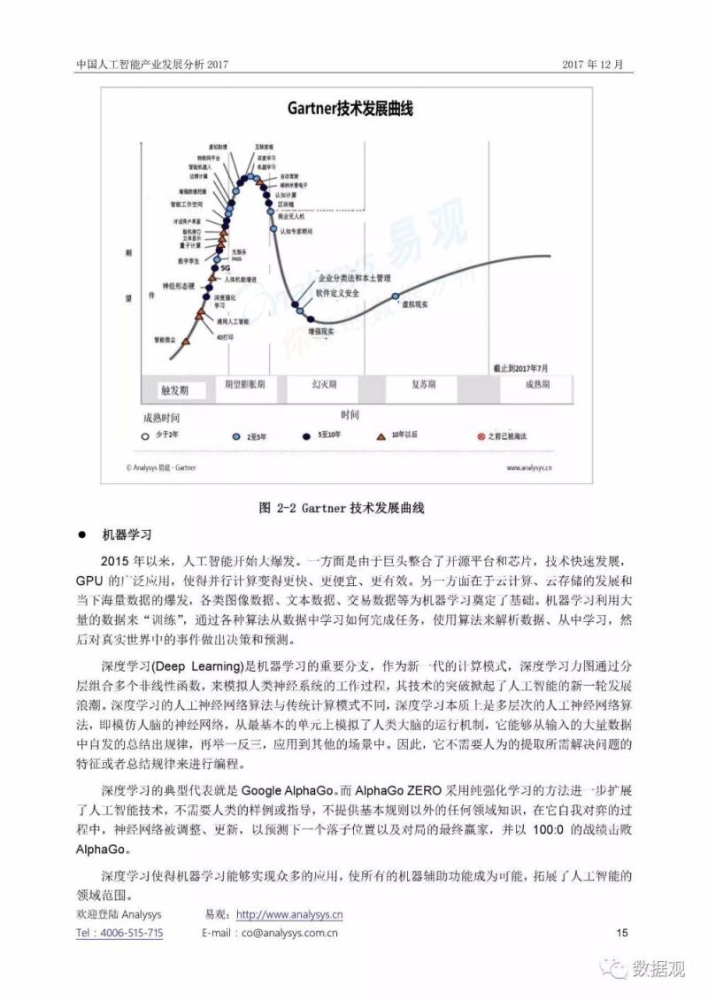 《中国人工智能产业发展分析2017》报告（54页完整版PPT）