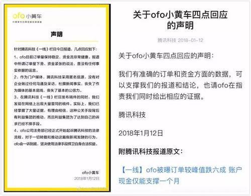 曝ofo押金亏空30亿，ofo火速辟谣；工信部责令支付宝、今日头条、百度整改；迅雷“链克”遭互金协会点名 | 早报