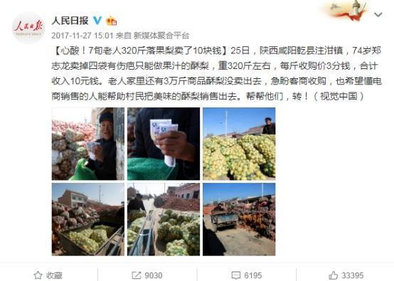 拼多多卖货套路深：无人问津的乾县酥梨，如何变身网红“郑爷爷的梨”？