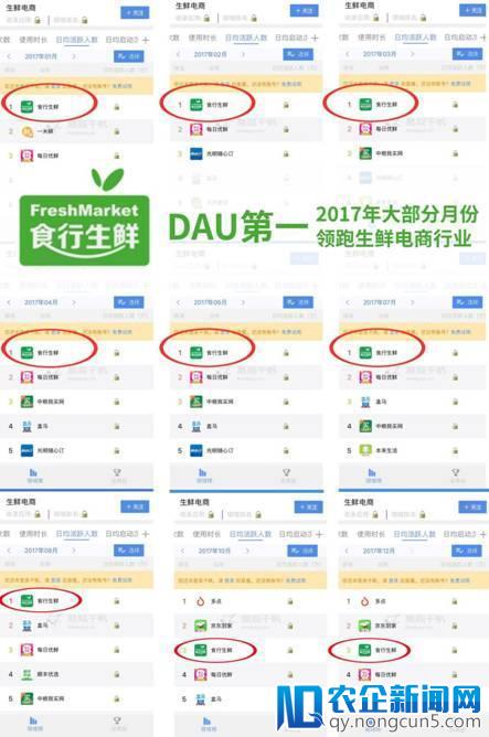 2017年生鲜电商增速超200% 食行生鲜日活用户规模领跑