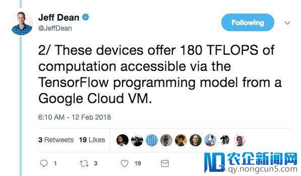 谷歌重拳开放Cloud TPU：GPU最强对手上线，Jeff Dean十条推文全解读