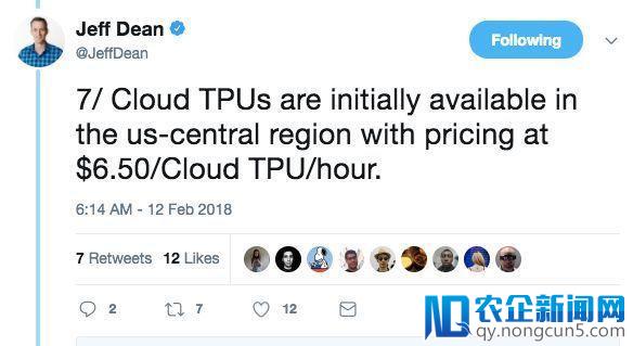 谷歌重拳开放Cloud TPU：GPU最强对手上线，Jeff Dean十条推文全解读