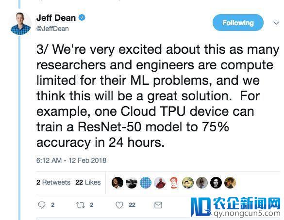 谷歌重拳开放Cloud TPU：GPU最强对手上线，Jeff Dean十条推文全解读