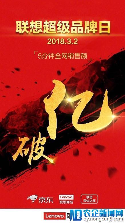 联想新零售开年第一战 超品日大促5分钟全网破亿