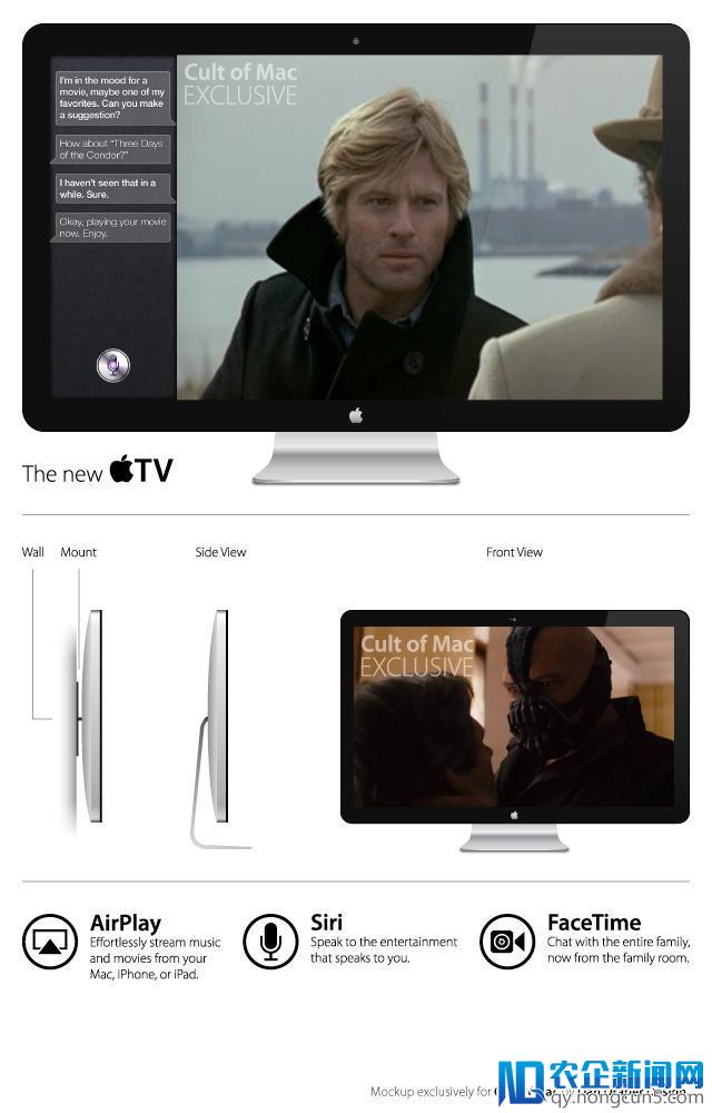 消息称Apple HDTV原型机像大号的苹果显示器，集成了Siri与支持FaceTime的iSight