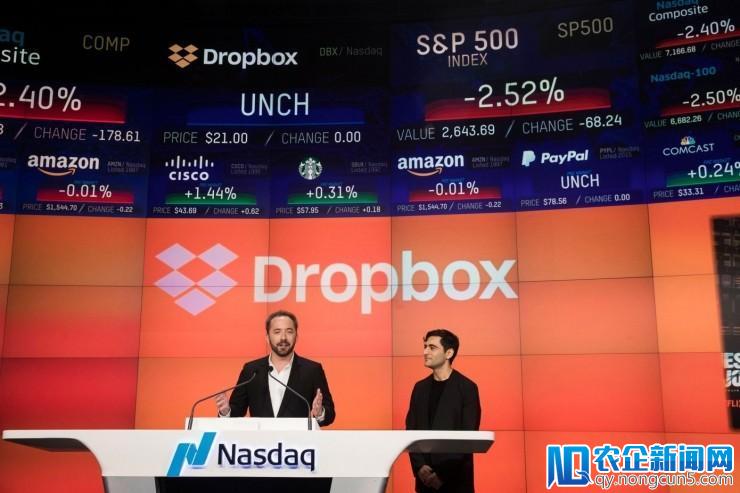 Dropbox 上市首日股价涨幅高达 36%，估值超过 120 亿美元