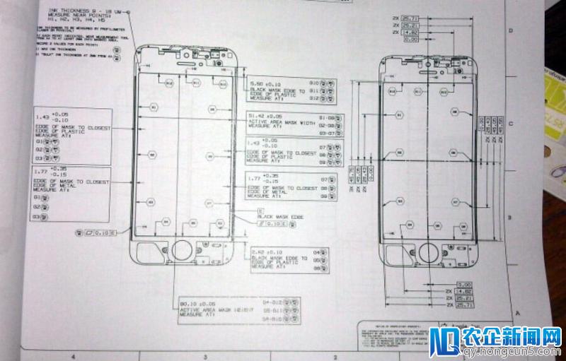 下一代iPhone前面板设计原理图，4英寸屏幕和摄像头位置转移