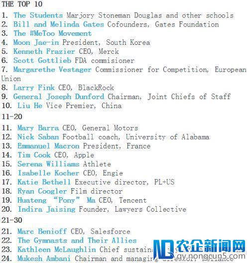 《财富》发布2018全球最伟大50位领袖名单：马化腾成功入选 位居19位