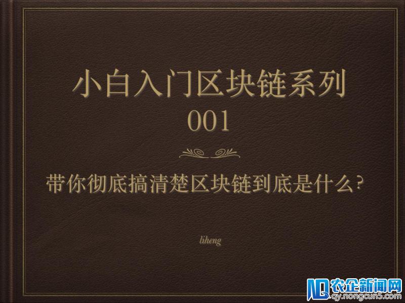 入门区块链01 ∣带你彻底搞清楚区块链到底是什么？