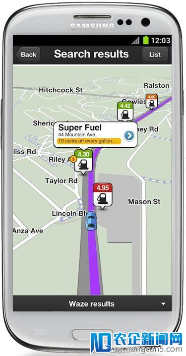实时众包地图汇制应用waze推出新功能，在地图上显示周围加油站油价信息