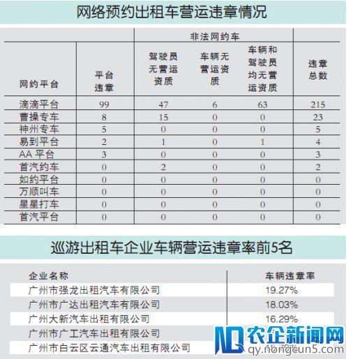 广州市交委公布网约车违章情况：滴滴违章215次居首