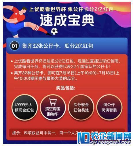 世界杯疯狂一夜创单日最多进球纪录  优酷大放血发13场红包雨